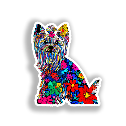 Yorkshire Terrier Dog Vinyl Decal Sticker for Car, Laptop, Tumbler and more # A017131-4" x 4"