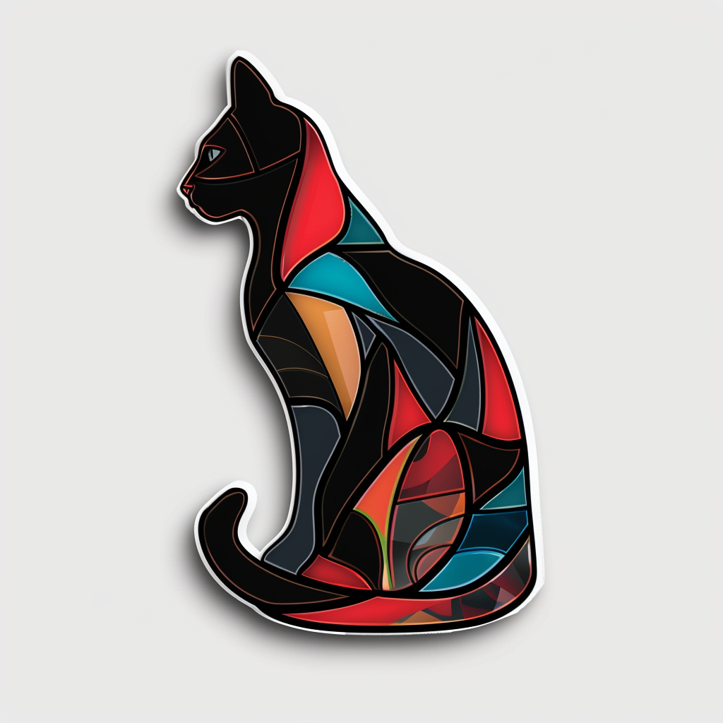 American Shorthair Cat majestic Expressive surreal Vinyl Decal Sticker for Car, Laptop, Tumbler and more # F018604