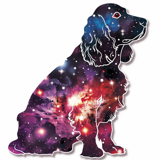 Cocker Spaniel Dog majestic Expressive surreal Vinyl Decal Sticker for Car, Laptop, Tumbler and more # F020339-4" x 4"