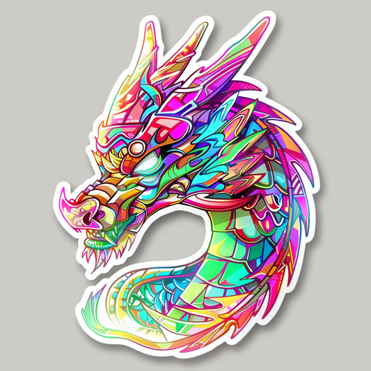 Sticker of a Dragon cyber punk majestic Expressive surreal Vinyl Decal Sticker for Car, Laptop, Tumbler and more # F019168
