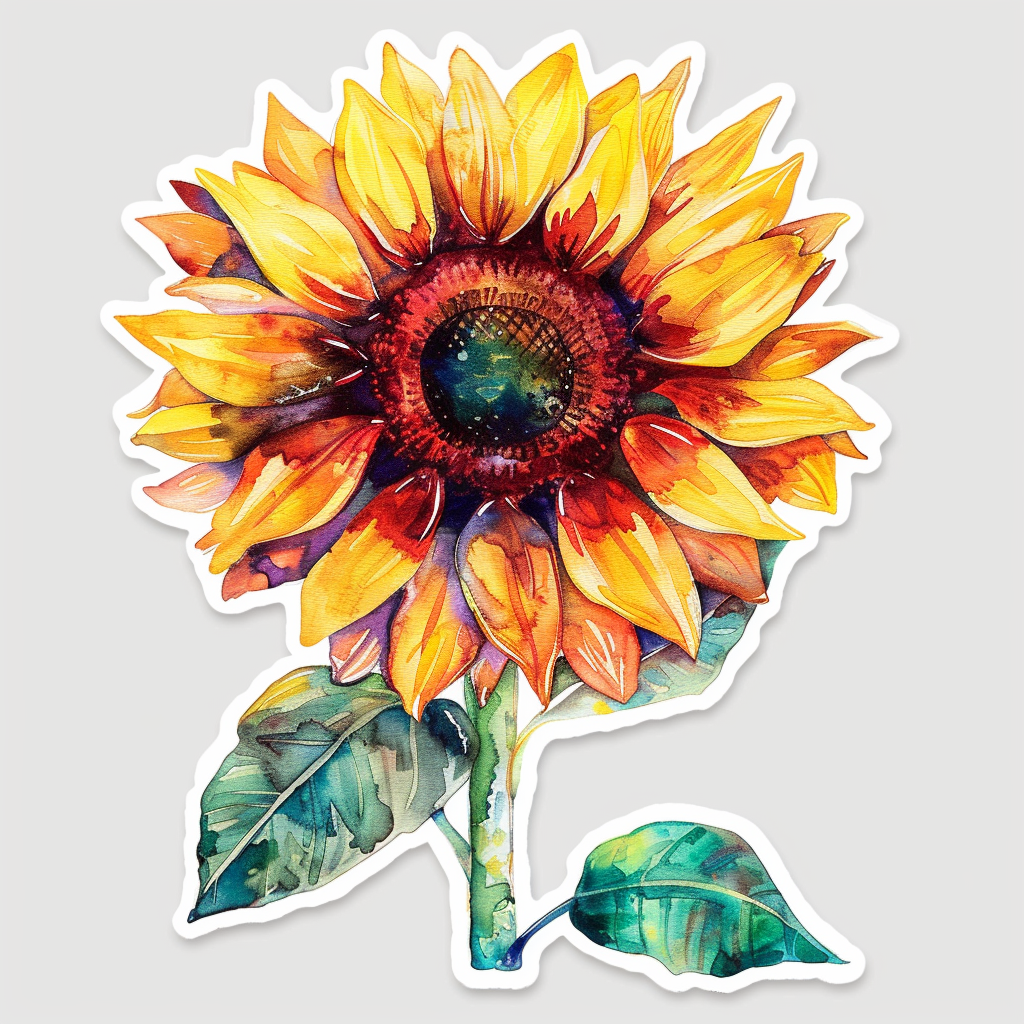 Sunflower flower majestic Expressive surreal Vinyl Decal Sticker for Car, Laptop, Tumbler and more # F023093