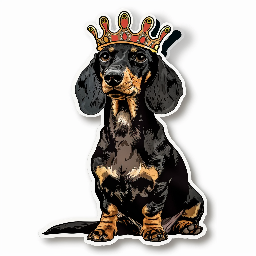 Dachshund Dog crowned Vinyl Decal Sticker for Car, Laptop, Tumbler and more # F013184