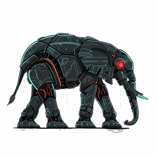 Elephant Expressive surreal Vinyl Decal Sticker for Car, Laptop, Tumbler and more # F022289-4" x 4"
