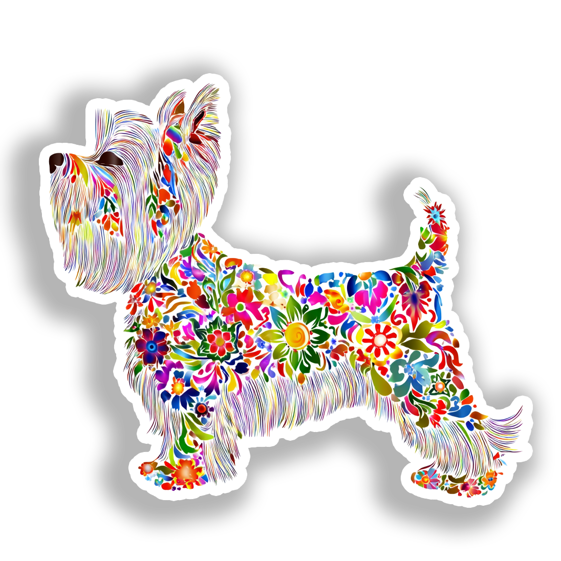 Yorkshire Terrier Dog Vinyl Decal Sticker for Car, Laptop, Tumbler and more # A017148-4" x 4"