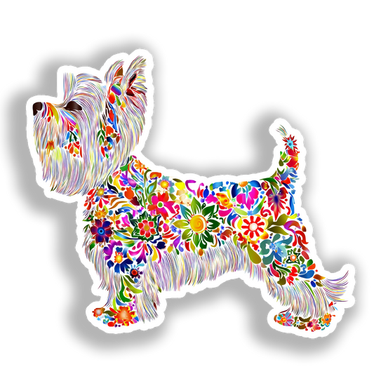 Yorkshire Terrier Dog Vinyl Decal Sticker for Car, Laptop, Tumbler and more # A017148-4" x 4"
