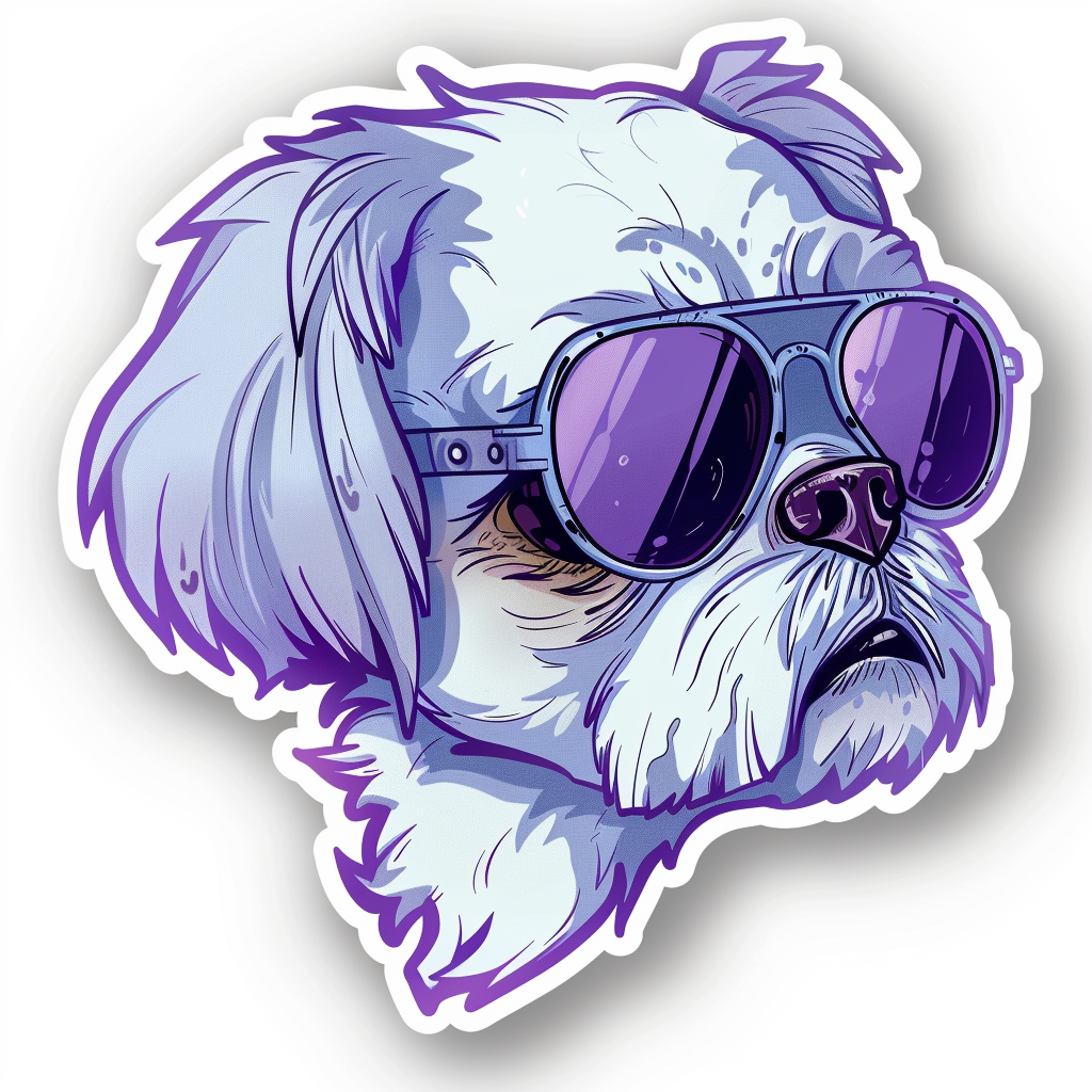 Adorable Shih Tzu Dog Expressive surreal Vinyl Decal Sticker for Car, Laptop, Tumbler and more # F018307