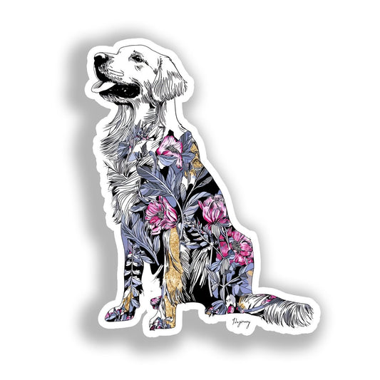 Golden Retriever Dog Vinyl Decal Sticker for Car, Laptop, Tumbler and more # A019557-4" x 4"