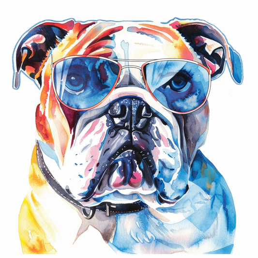 Bulldog Dog majestic Expressive surreal Vinyl Decal Sticker for Car, Laptop, Tumbler and more # F017389