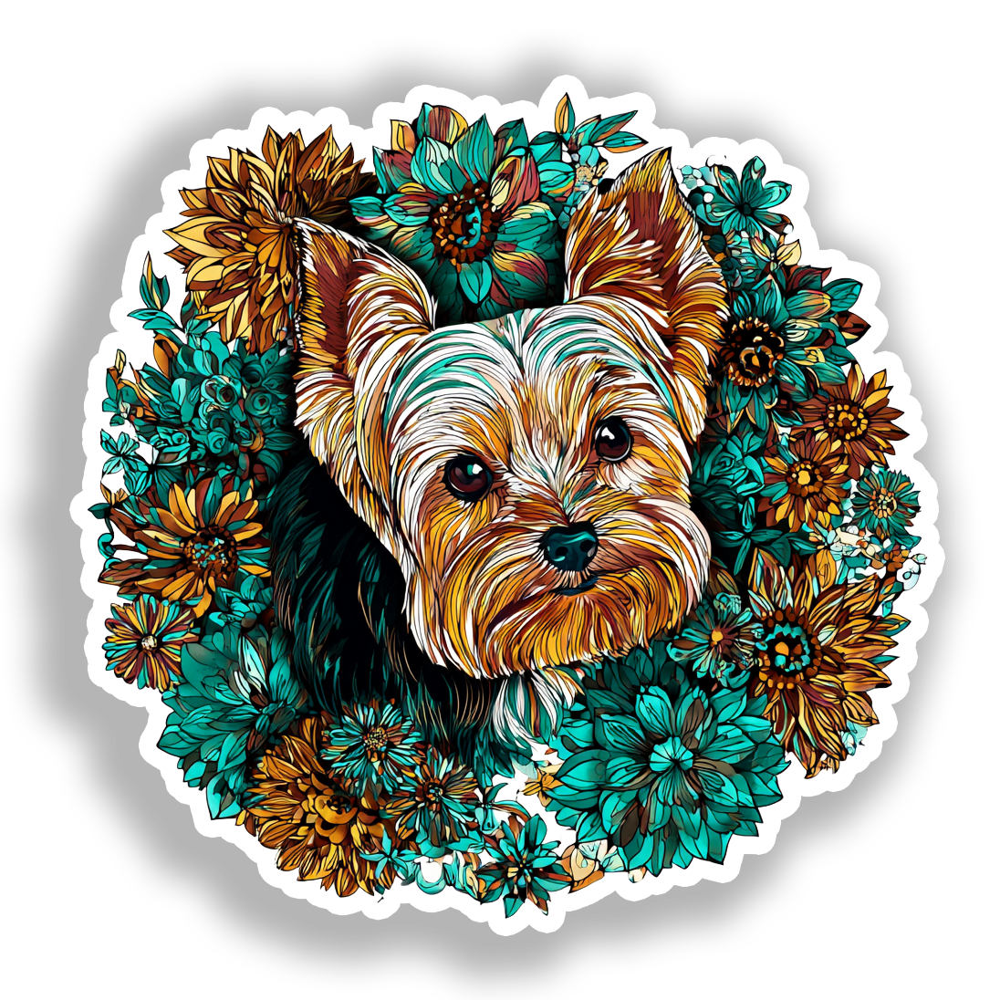 Yorkshire Terrier Dog Vinyl Decal Sticker for Car, Laptop, Tumbler and more # A017219-4" x 4"