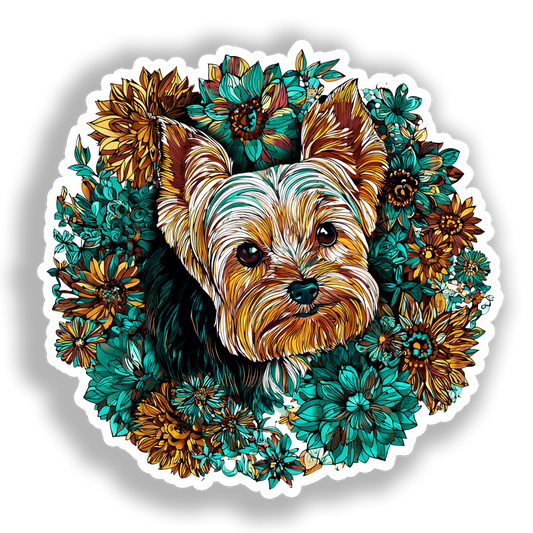 Yorkshire Terrier Dog Vinyl Decal Sticker for Car, Laptop, Tumbler and more # A017219-4" x 4"