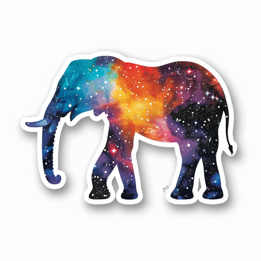 Elephant Expressive surreal Vinyl Decal Sticker for Car, Laptop, Tumbler and more # F022334-4" x 4"