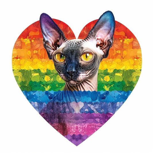 Adorable Cornish Rex Cat Expressive surreal Vinyl Decal Sticker for Car, Laptop, Tumbler and more # F021533-4" x 4"