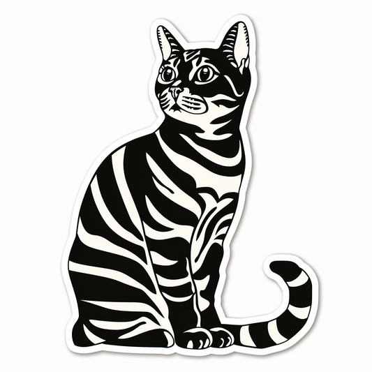American Shorthair Cat majestic Expressive surreal Vinyl Decal Sticker for Car, Laptop, Tumbler and more # F018602