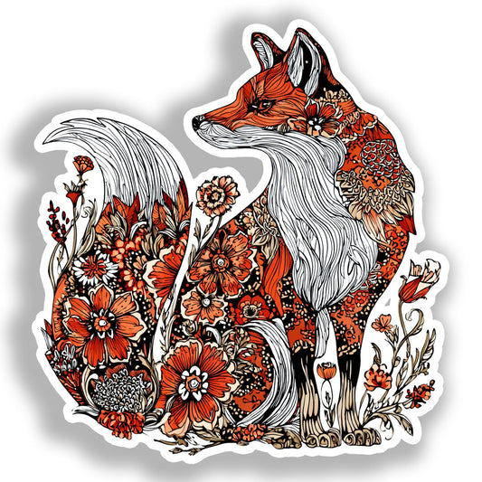 Fox Vinyl Decal Sticker for Car, Laptop, Tumbler and more # A018521-4" x 4"