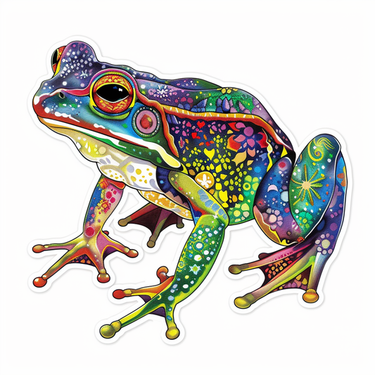 Sticker of a Frog majestic Expressive surreal Vinyl Decal Sticker for Car, Laptop, Tumbler and more # F015816