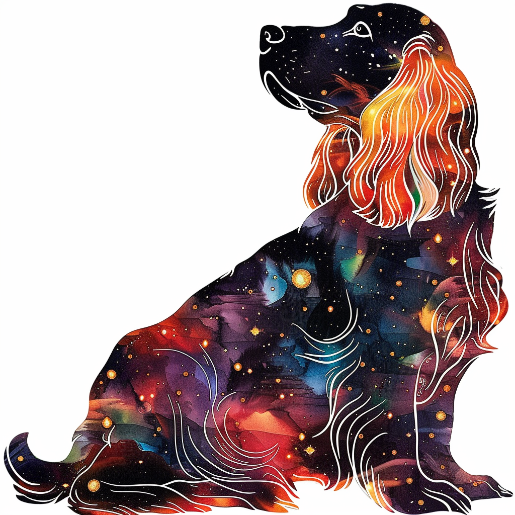Cocker Spaniel Dog majestic Expressive surreal Vinyl Decal Sticker for Car, Laptop, Tumbler and more # F020329-4" x 4"