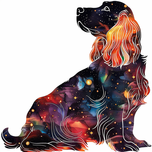 Cocker Spaniel Dog majestic Expressive surreal Vinyl Decal Sticker for Car, Laptop, Tumbler and more # F020329-4" x 4"