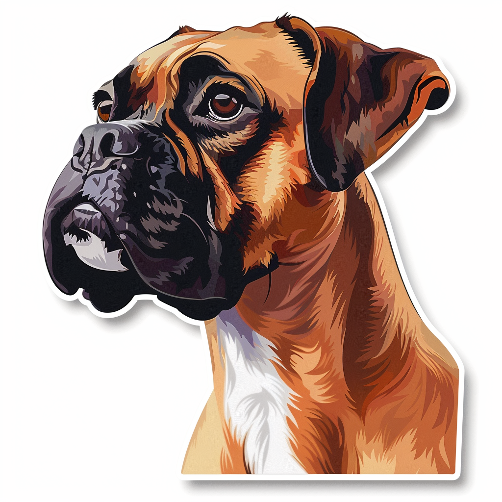 Boxer DogWhite  Vinyl Decal Sticker for Car, Laptop, Tumbler and more # F07220