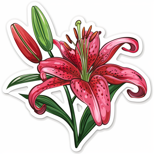 Lily flower majestic Expressive surreal Vinyl Decal Sticker for Car, Laptop, Tumbler and more # F023225