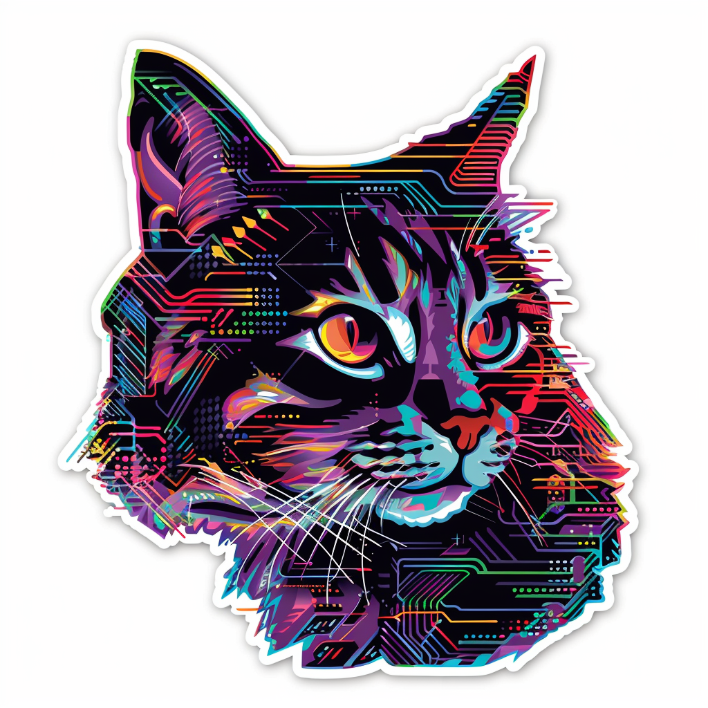 American Shorthair Cat majestic Expressive surreal Vinyl Decal Sticker for Car, Laptop, Tumbler and more # F018630
