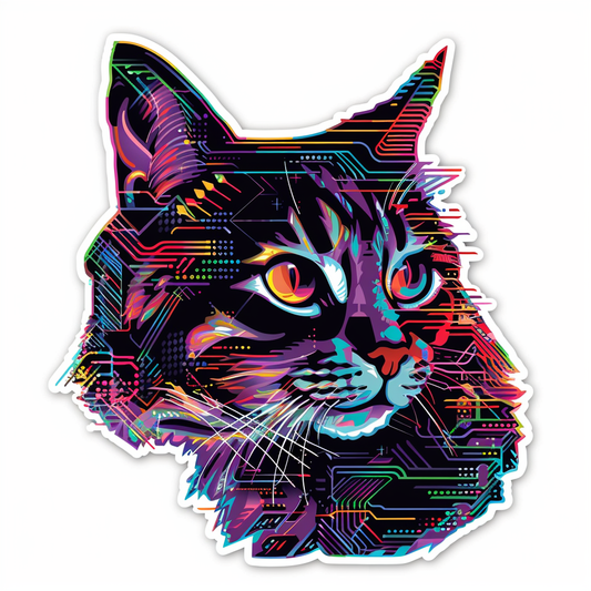 American Shorthair Cat majestic Expressive surreal Vinyl Decal Sticker for Car, Laptop, Tumbler and more # F018630