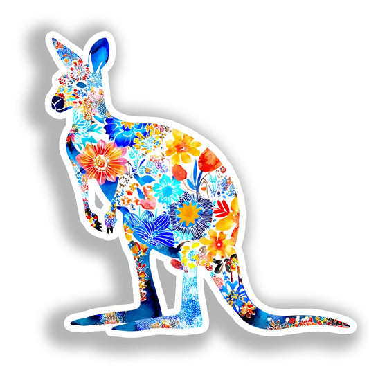 Kangaroo Vinyl Decal Sticker for Car, Laptop, Tumbler and more # A018504-4" x 4"