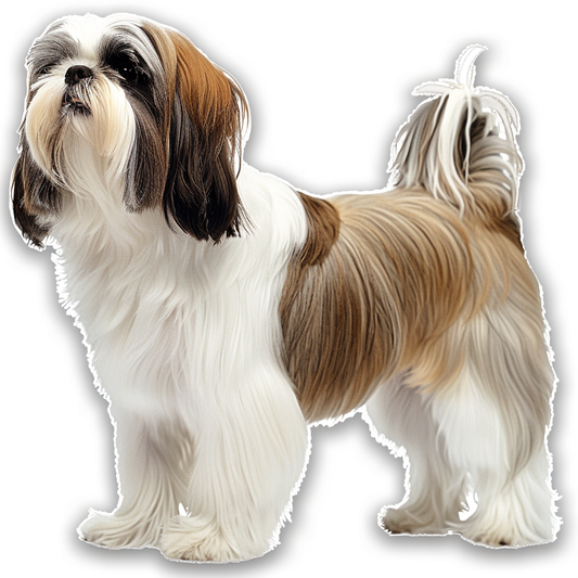 Adorable Shih Tzu Dog Expressive surreal Vinyl Decal Sticker for Car, Laptop, Tumbler and more # F018452