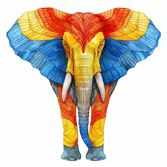 Elephant Expressive surreal Vinyl Decal Sticker for Car, Laptop, Tumbler and more # F022215-4" x 4"