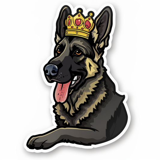 German Shepherd Dog crowned Vinyl Decal Sticker for Car, Laptop, Tumbler and more # F011513