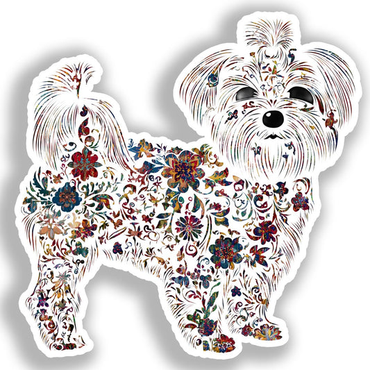 Maltese Dog Vinyl Decal Sticker for Car, Laptop, Tumbler and more # A019366-4" x 4"