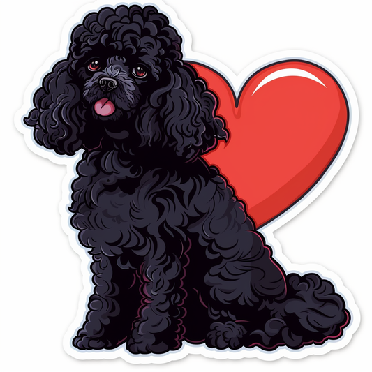 Poodle Dog heartcore Vinyl Decal Sticker for Car, Laptop, Tumbler and more # F012376