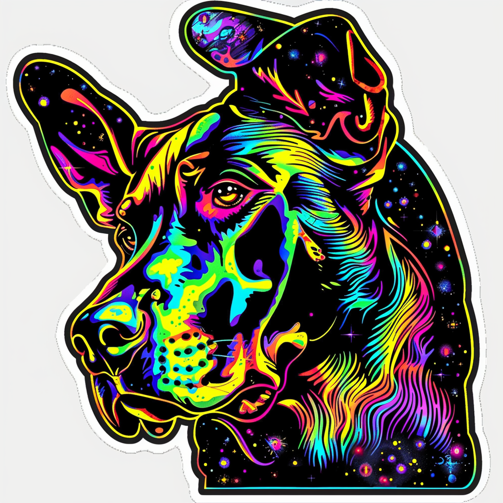 Sticker of a Cute and Adorable Doberman Pinscher Expressive surreal Vinyl Decal Sticker for Car, Laptop, Tumbler and more # F019274