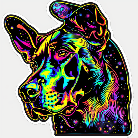 Sticker of a Cute and Adorable Doberman Pinscher Expressive surreal Vinyl Decal Sticker for Car, Laptop, Tumbler and more # F019274