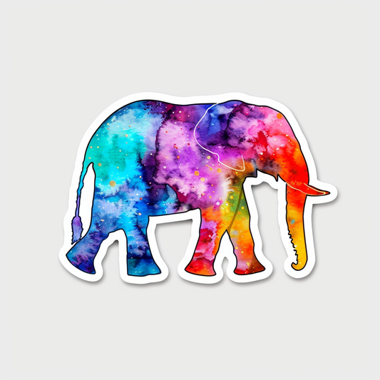 Elephant Expressive surreal Vinyl Decal Sticker for Car, Laptop, Tumbler and more # F022255-4" x 4"