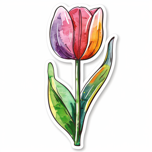 Sticker of a Tulip flower Vinyl Decal Sticker for Car, Laptop, Tumbler and more # F023452