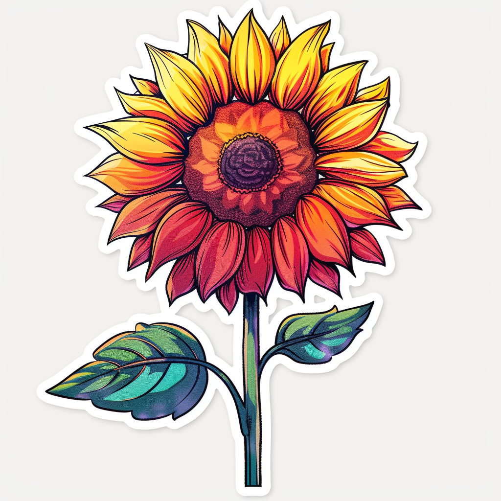 Sunflower  Vinyl Decal Sticker for Car, Laptop, Tumbler and more # F023364