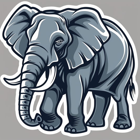 Elephant Expressive surreal Vinyl Decal Sticker for Car, Laptop, Tumbler and more # F022195-4" x 4"