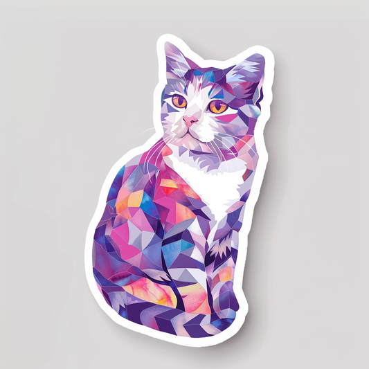 American Shorthair Cat majestic Expressive surreal Vinyl Decal Sticker for Car, Laptop, Tumbler and more # F018809
