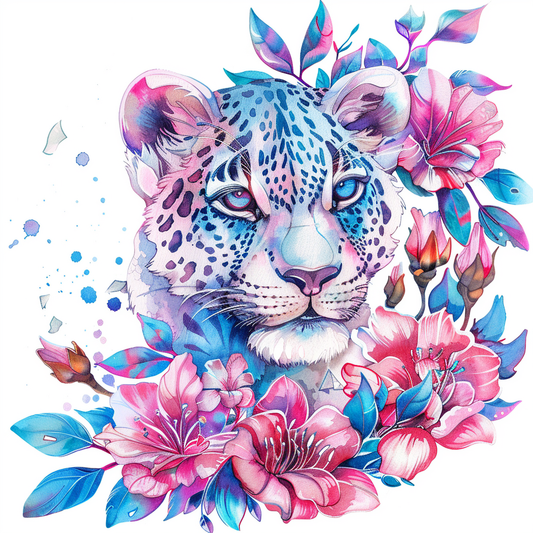 Leopard majestic Expressive surreal Vinyl Decal Sticker for Car, Laptop, Tumbler and more # F022583