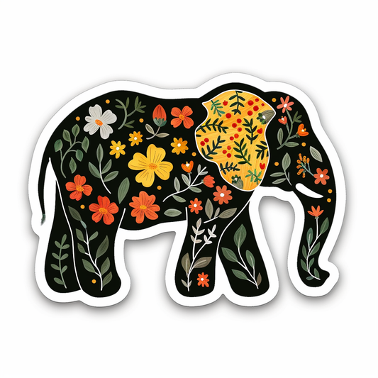 Elephant Expressive surreal Vinyl Decal Sticker for Car, Laptop, Tumbler and more # F022290-4" x 4"