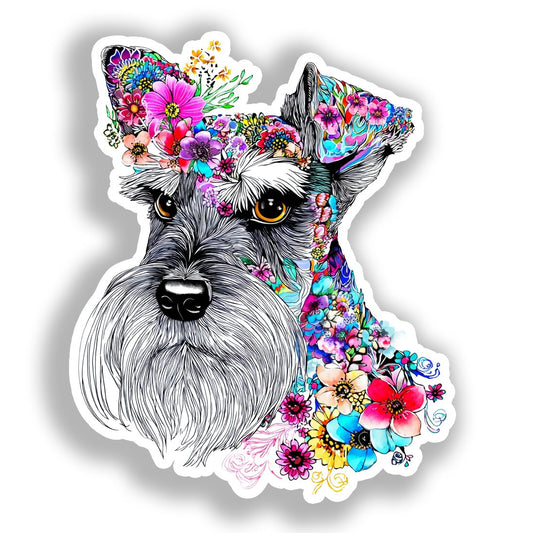 Miniature Schnauzer Dog Vinyl Decal Sticker for Car, Laptop, Tumbler and more # A019282-4" x 4"