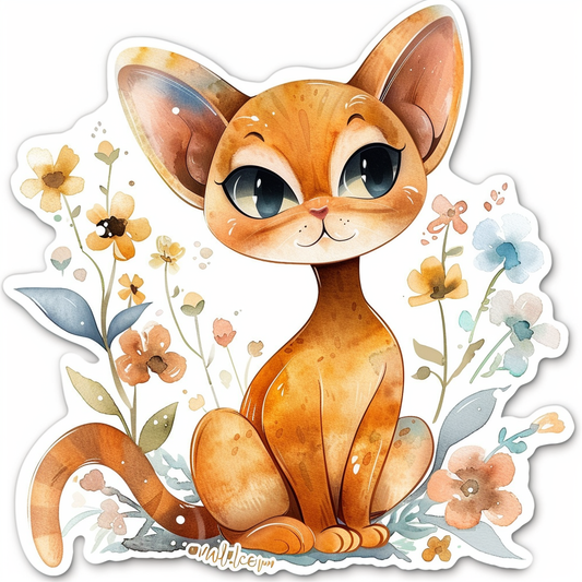 Abyssinian Cat astronaut majestic Expressive surreal Vinyl Decal Sticker for Car, Laptop, Tumbler and more # F021294-4" x 4"