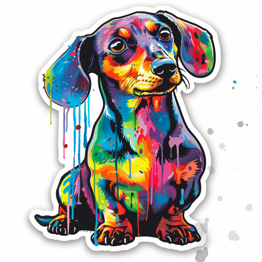 Dachshund Dog cartoon Vinyl Decal Sticker for Car, Laptop, Tumbler and more # F012926