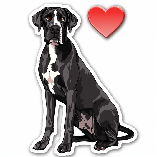 Great Dane Dog Expressive surreal Vinyl Decal Sticker for Car, Laptop, Tumbler and more # F022843