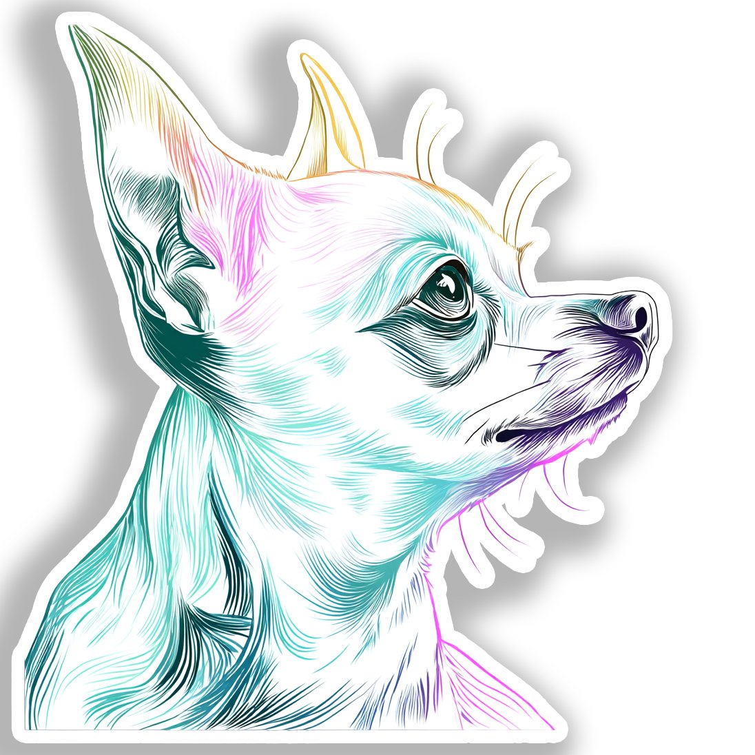 Chihuahua Dog Vinyl Decal Sticker for Car, Laptop, Tumbler and more # A017931-4" x 4"
