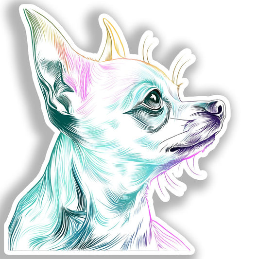 Chihuahua Dog Vinyl Decal Sticker for Car, Laptop, Tumbler and more # A017931-4" x 4"