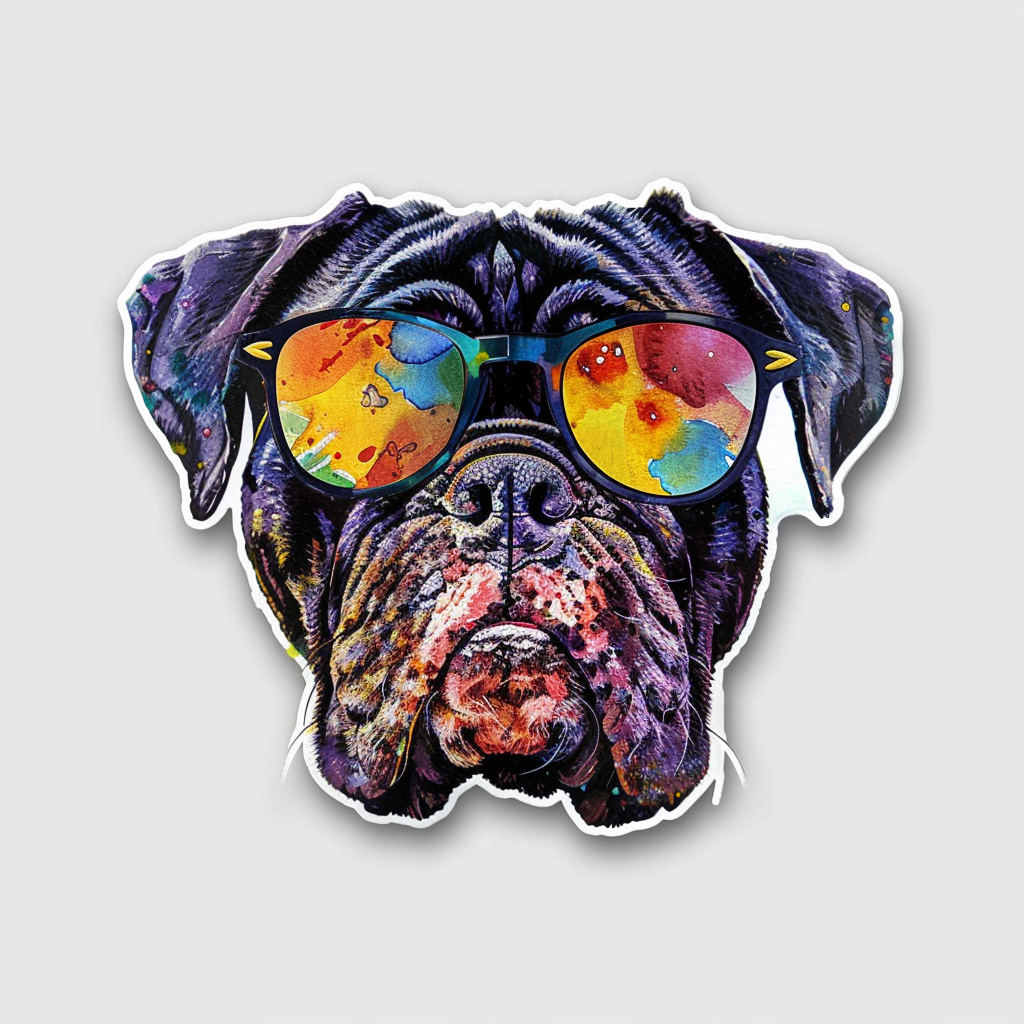 Bulldog Dog majestic Expressive surreal Vinyl Decal Sticker for Car, Laptop, Tumbler and more # F017446