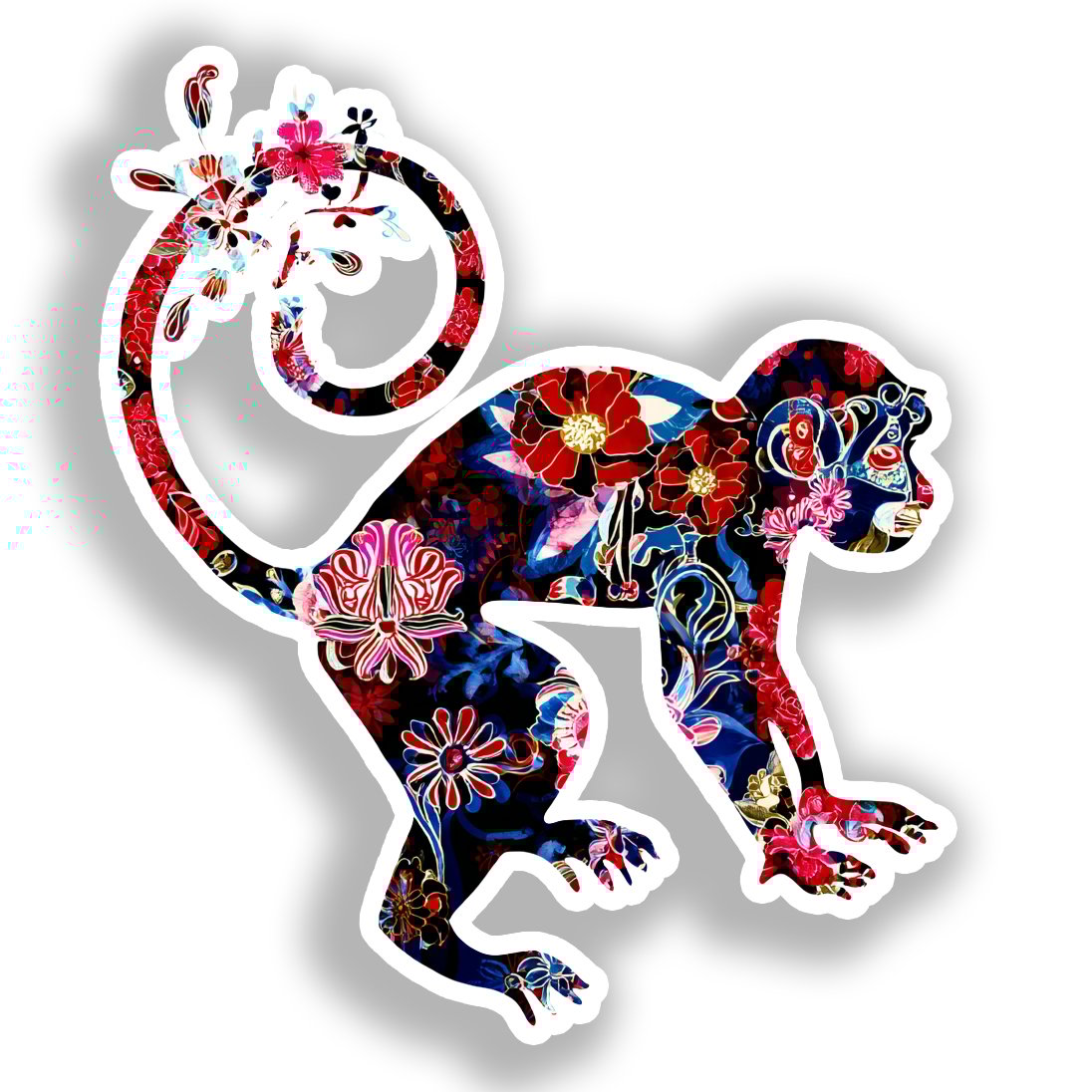 Monkey Vinyl Decal Sticker for Car, Laptop, Tumbler and more # A018475-4" x 4"