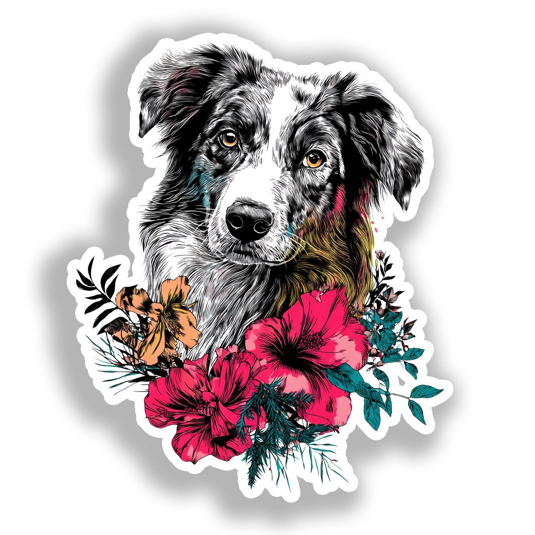 Australian Shepherd Dog Vinyl Decal Sticker for Car, Laptop, Tumbler and more # A018736-4" x 4"