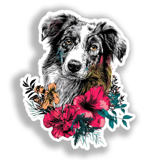 Australian Shepherd Dog Vinyl Decal Sticker for Car, Laptop, Tumbler and more # A018736-4" x 4"